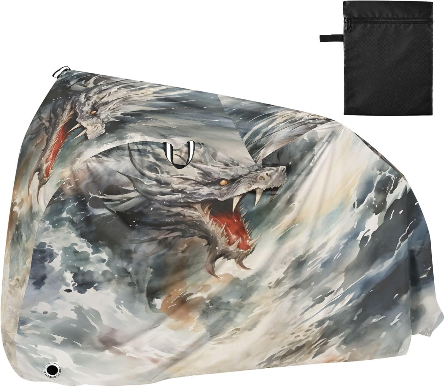 ALAZA Dragon Howling Bike Cover Waterproof Outdoor Ebike Bicycle Covers Tarp Protection for 1/2 Bikes, Sun UV Dust Wind Proof
