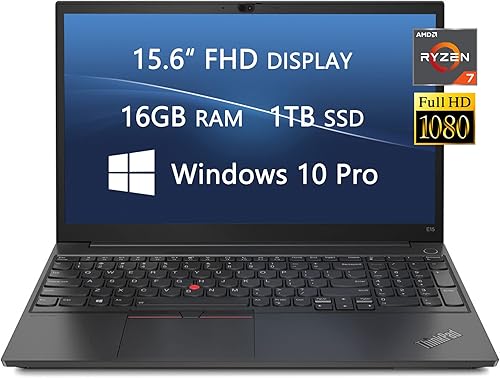 2022 Lenovo ThinkPad E15 Gen 3 portátiles para empresas y profesionales, computadora FHD de 15.6 pulgadas, AMD Ryzen 7 5700U, 16 GB de RAM, 1 TB