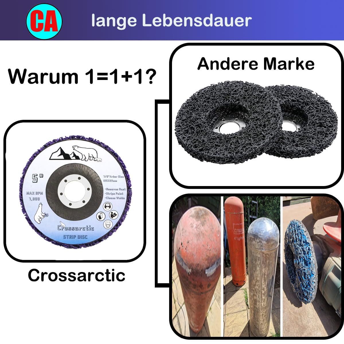 125mm CSD Scheibe, 5 Stück lila Reinigungsscheiben Schleifscheiben, Nylon Flex Scheiben Entfernung Von Farben Rost für Winkelschleifer