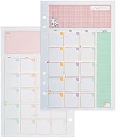 Vista 19 de Insertos para agenda Rancco A5, recambios mensuales para planificador, 90 páginas, papel de recambio para carpeta mensual de hojas sueltas con 6