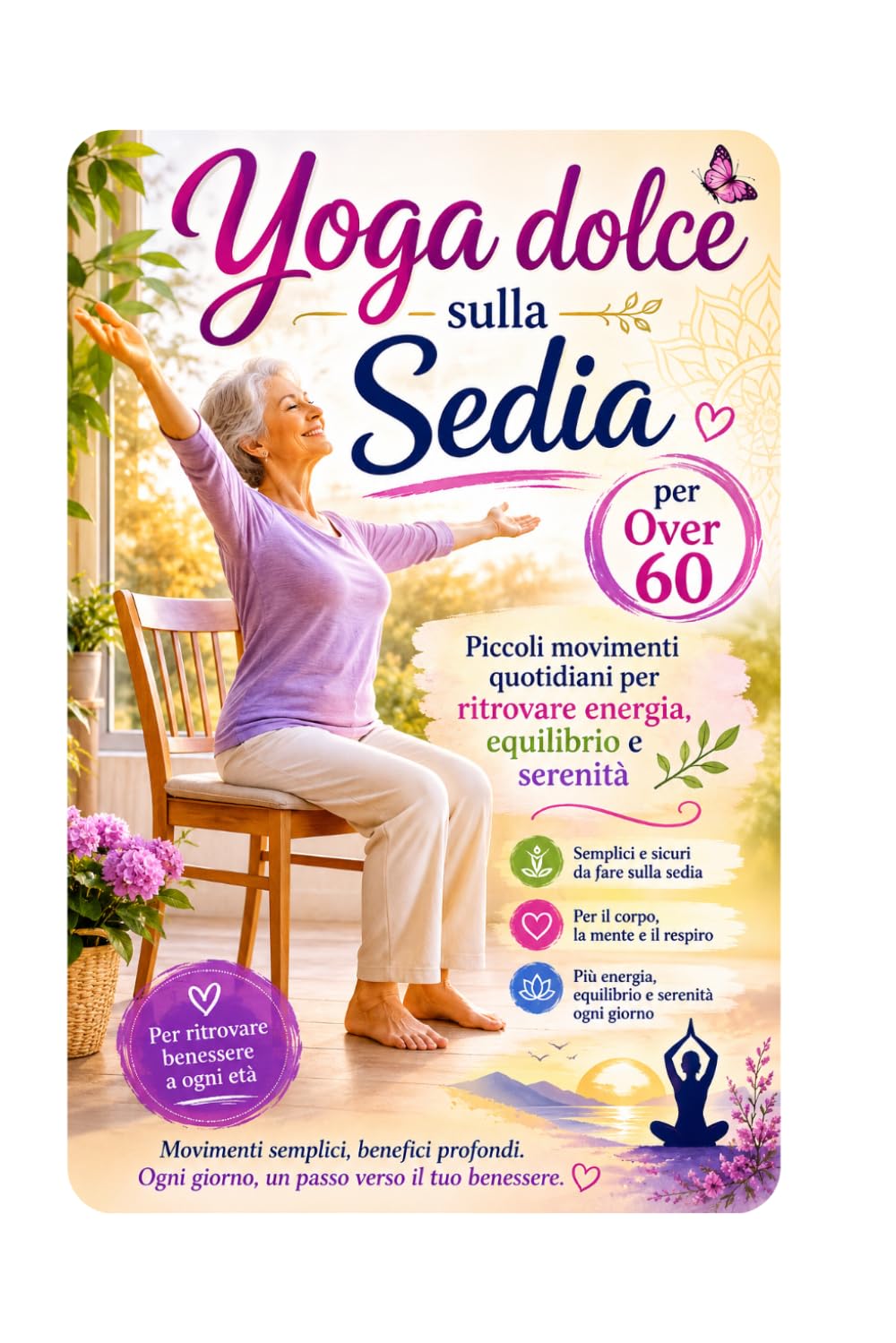 Yoga dolce sulla sedia per Over 60: Piccoli movimenti quotidiani per ritrovare energia , equilibrio e serenità