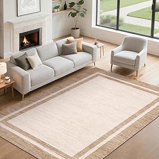 GarveeHome Modern Border Area Rug 9x12 Living Room Area Rug Washable Rug...