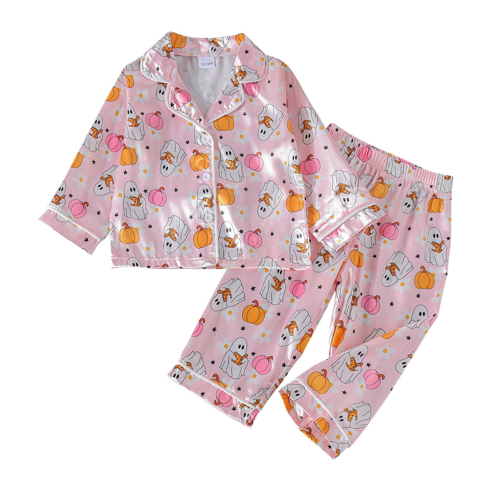 Halloween Pyjama Set Damen - Süßer Schlafanzug Mit Kürbis Aufdruck