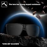 MAXJULI Z87 Lunettes de soleil pour grands hommes TR90 Cadre carré UV Protection Conduire des lunettes de soleil tendance 8108