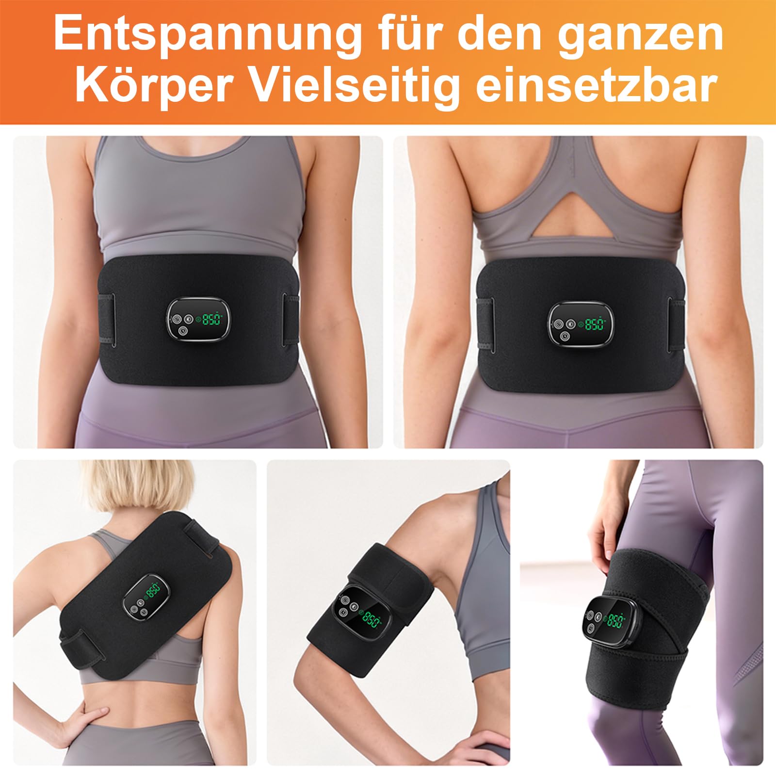 Infrarotlampe Rotlichtlampe Therapie Gürtel 660nm 850nm mit 5000mAh Batterie, 4 Modi Red Light Therapy Belt & 3 Stufen Timer, Entspannende Muskeln, Schmerzlinderung - 20HZ Puls-Modus