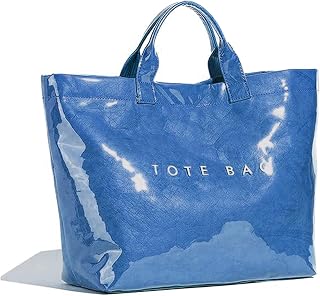 PVC Tote Bag for Women Waterproof Plastic Jelly Tote Letter Print Hobo Handbag for Travel, Gift