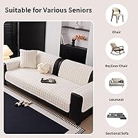 Vista 6 de Velvet Couch Cover, Washable Sectional Sofa Cover, Anti Slip Sofa Slipcover for 3 Cushion Couch Sofa L Shaped Armrest Backrest, Furniture Protector