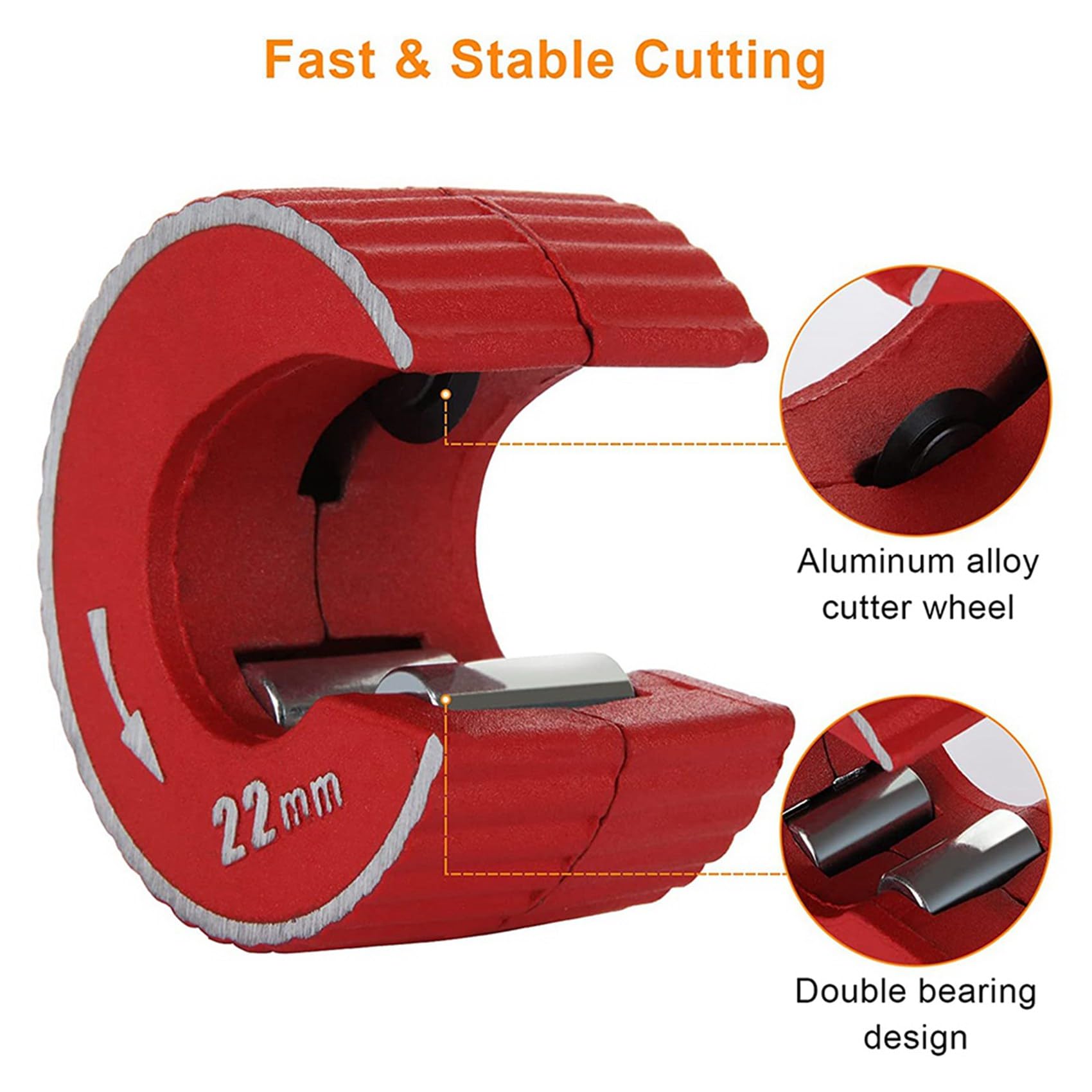 omolly 2PCS 15mm & 22mm Copper Pipe Cutter, Zinc Alloy Tube Cutter, Plastic Pipe Cutter, Tubing Cutter Plumber Tools - Image 2