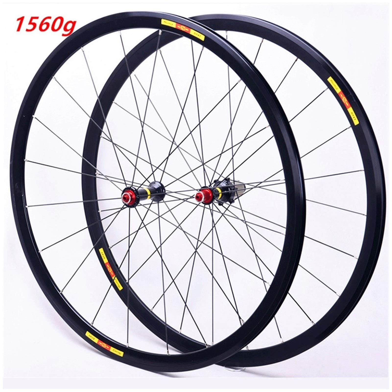 Ruote Set di Ruote per Bici da Strada 700c Ruota Anteriore E Posteriore per Bicicletta da 28 Pollici Cerchio in Lega A Doppia Parete 30mm Freno C/V 8-11 velocità QR 1560g