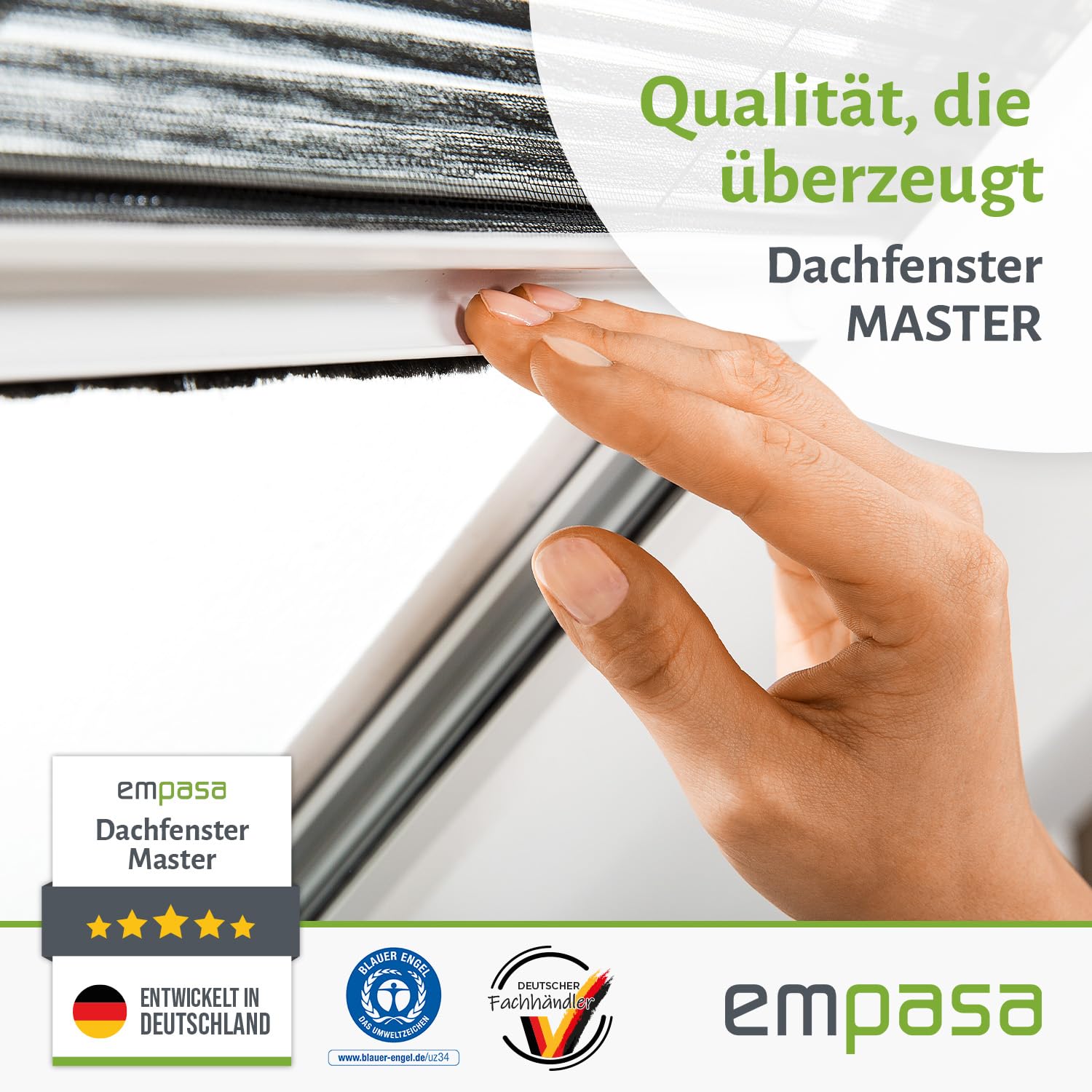 empasa Insektenschutz Fliegengitter Dachfenster Plissee Master Alurahmen, individuell zuschneidbar, als Selbstbausatz, Verschiedene Größen und Farben, Farbe: weiß, Größe: 80 x 160 cm