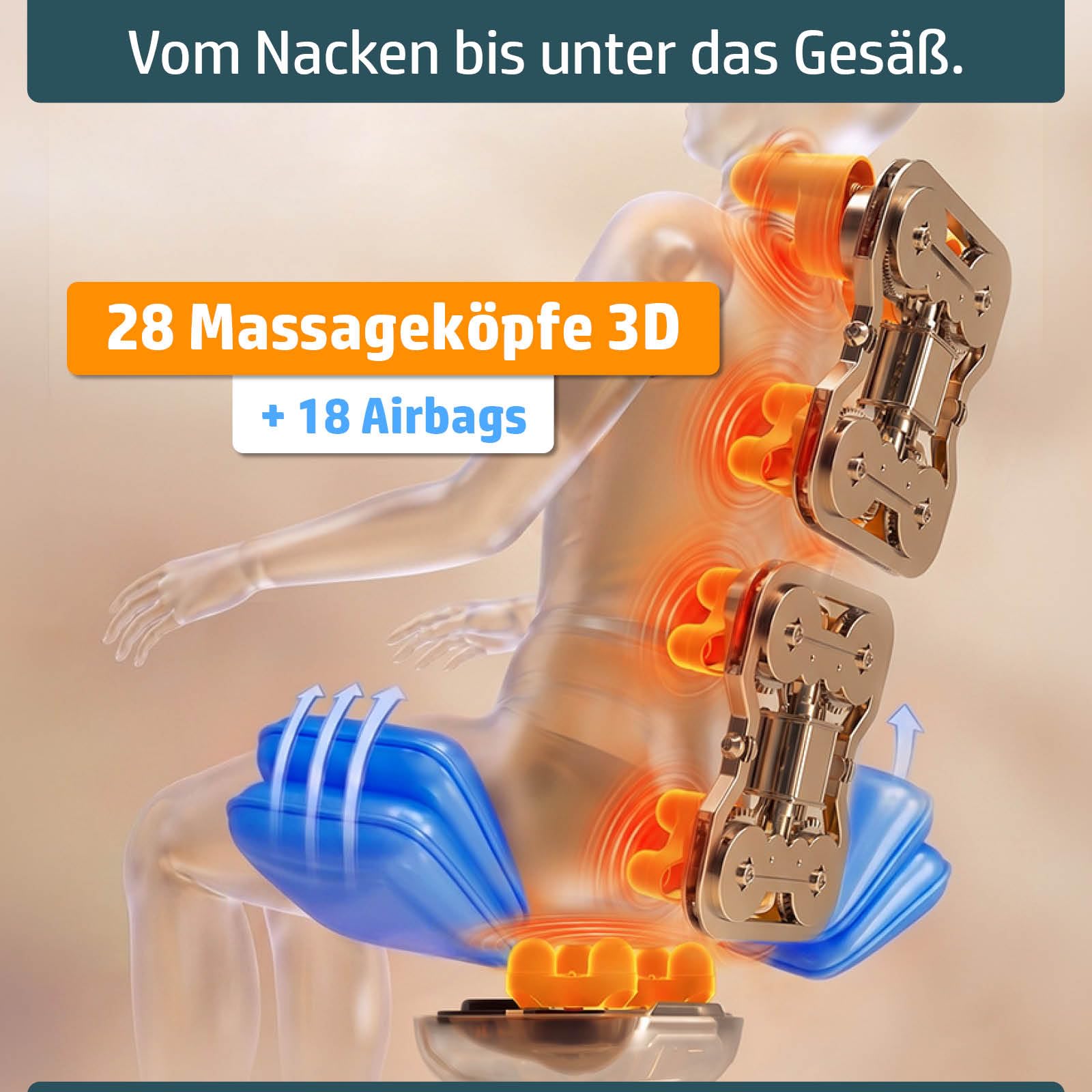 BRAST Ambiness Massagesessel Relaxsessel NALA | 42 Massageprogramme | deutsche Bediensprache | Zero Gravity-Funktion | 3D-Massagetechnologie Ganzkörpermassage + Wärmefunktion | Weiß