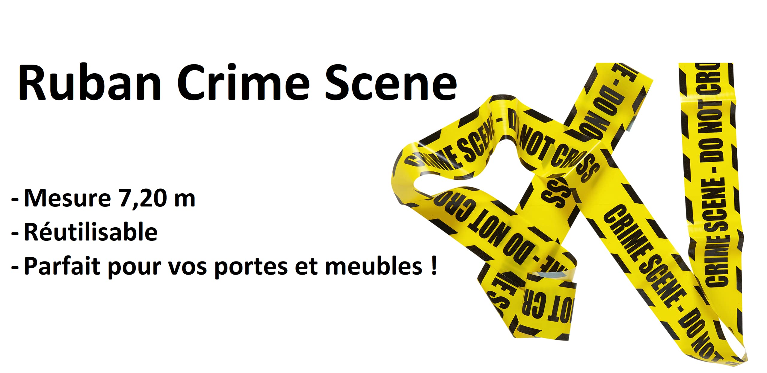 CA SE FETE Kit Escena Del Crimen Para Halloween – Cinta 7,2m, Pegatinas Manos Y Pies, Guirnalda Tortura – 10 Piezas Reutilizables