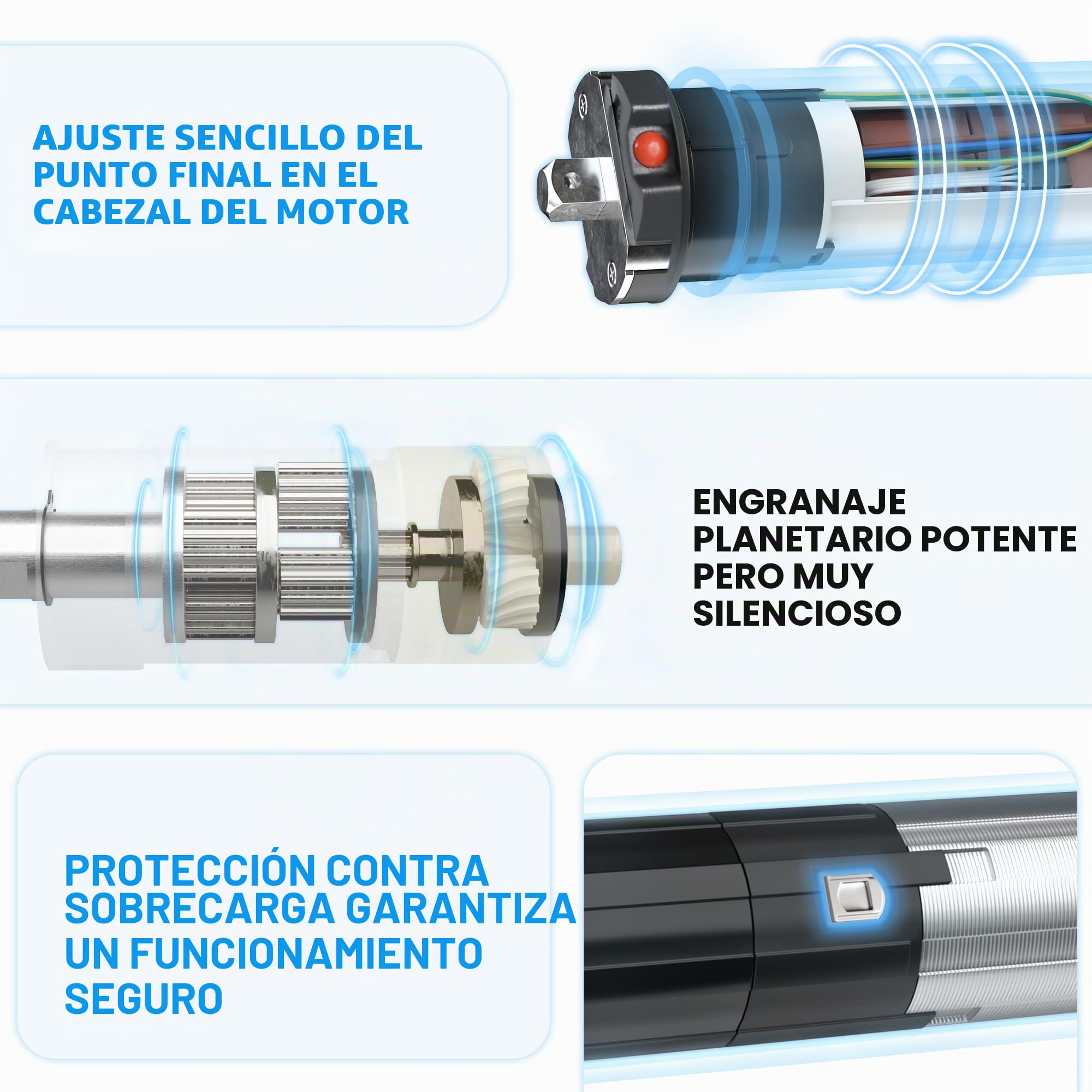 jarolift Motor Tubular Electrónico - TDEP 40/13 (Diámetro 60mm / Fuerza de Tracción 75 kg)