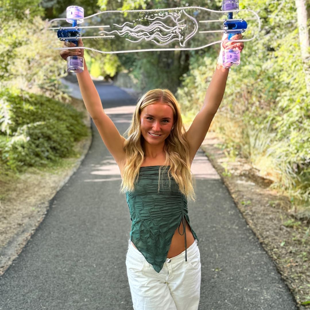 Ghost Boards 33" Skinny Cruiser - LED Glow Wheels & Non-Slip Surface | Perfect Skateboard for Kids Ages 5-12 & Adults | Durable Acrylic Build for Smooth and Stylish Rides