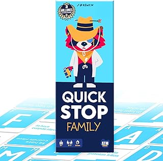 ATM Gaming Quickstop Family – El Juego de Mesa Más Divertido para Toda la Familia | Rápido, Competitivo Noches en Casa - Regalo Original