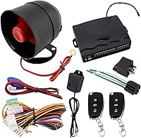 ePathChina Universal 12V Car Alarm Keyless Entry System - Remote Anti-Theft Shock Sensor Siren for Trucks & Autos