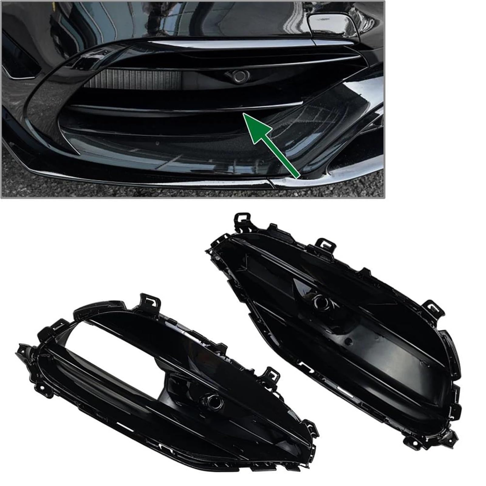 Rejillas Frontales de Radiador 1 Juego De Rejilla De Luz Antiniebla Del Parachoques Delantero Del Coche Para Benz Para Clase A W176 A180 A200 A250 A45 AMG 2016-2018 Rejillas Delanteras