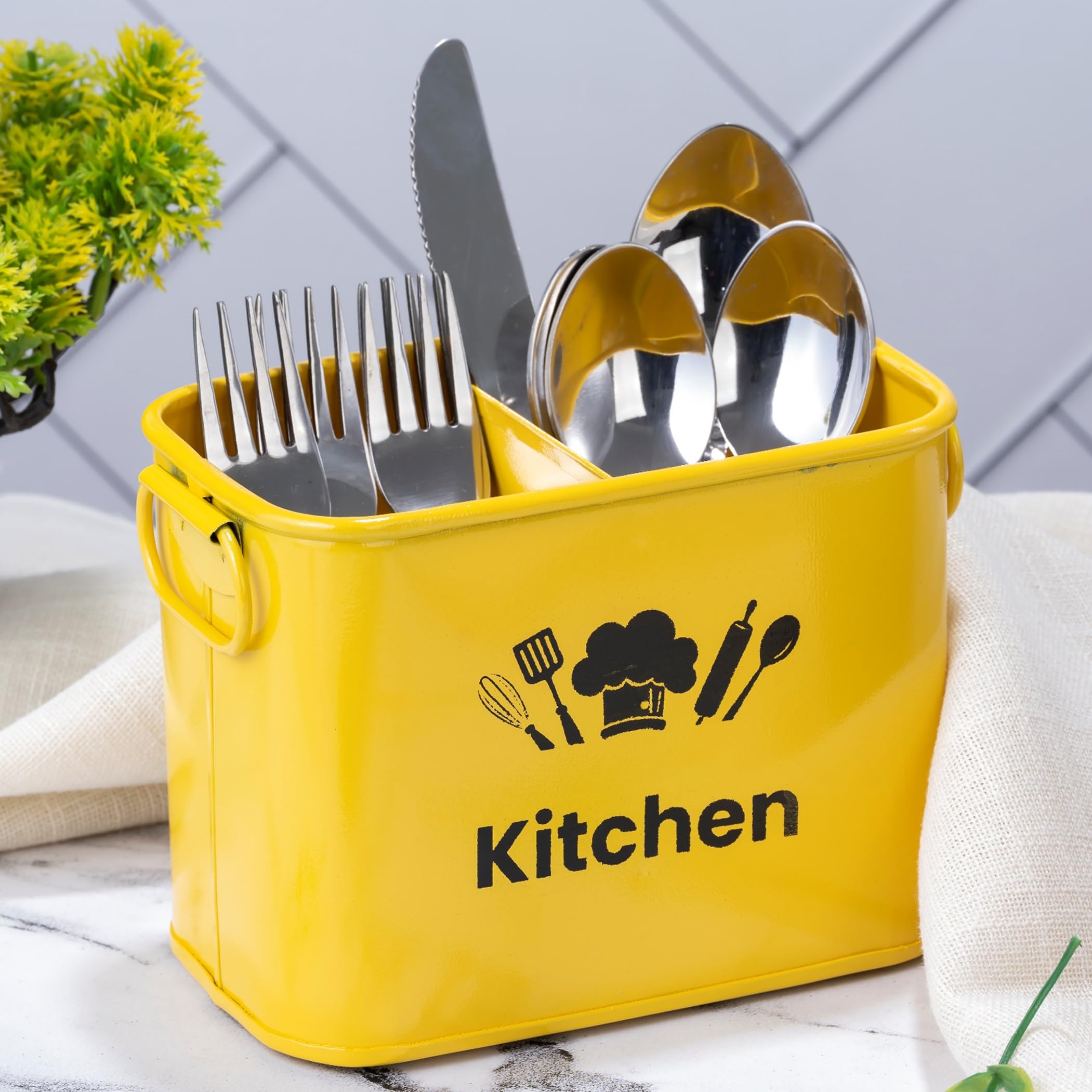 Zepdos Metal Cutlery Holder for Kitchen, Spatula Holder for Kitchen Chopstick, Cutlery, Spoon Stand for Kitchen Organizer Stand Dining Table (Yellow) (B0DHCMRKN5) Amazon Price History, Amazon Price Tracker