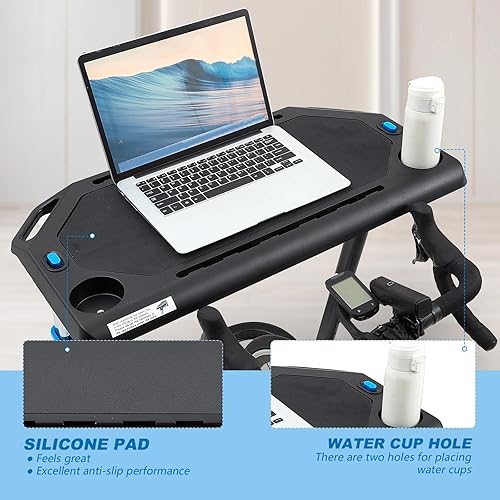 Miniatura 4 de Suzile Escritorio de ciclismo ajustable para interiores, entrenador de bicicleta, escritorio de fitness portátil, superficie antideslizante, soporte