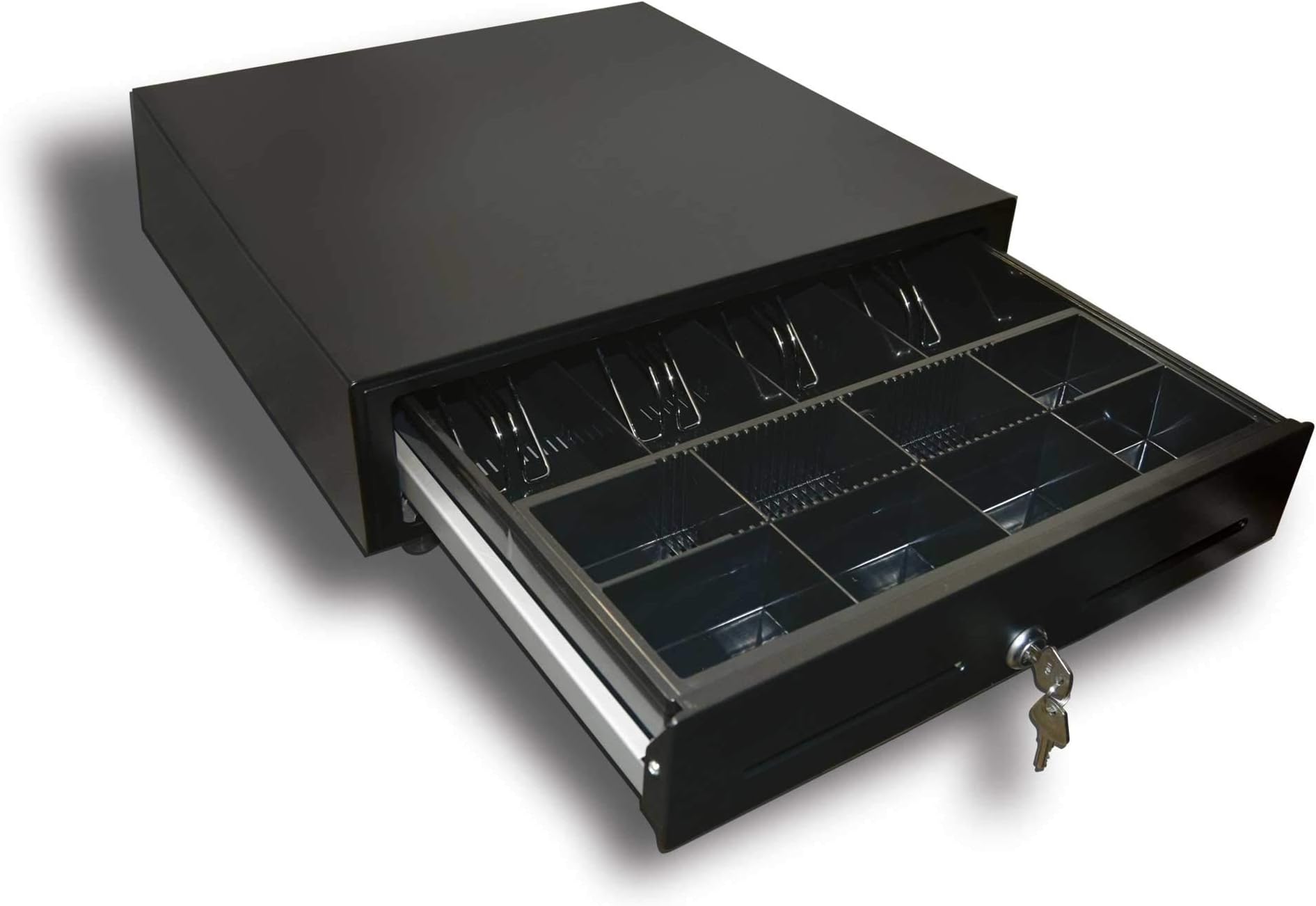 OSCAR Point of Sale POS Cash Drawer OCH-410 | Heavy Duty | Automatic-Open | Bell Enabled | RJ11 & RJ12 Printer interface | Status Mirco Switch | 5 notes 8 coins | Black Color