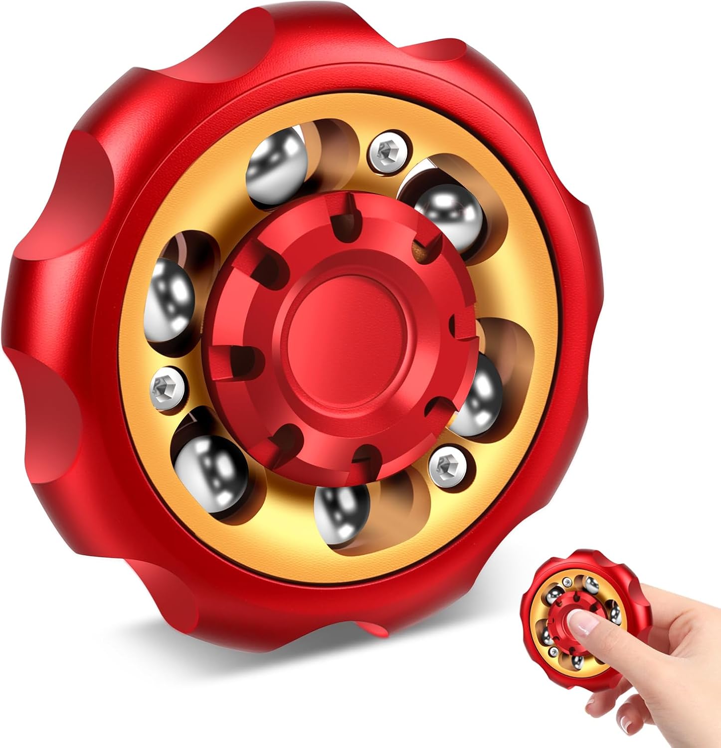 Metal Precision Fidget Spinner - Anxiety Rotator & Restless Fidget Toy, Stress-Relief Tool for Adults & Kids A （Grey）