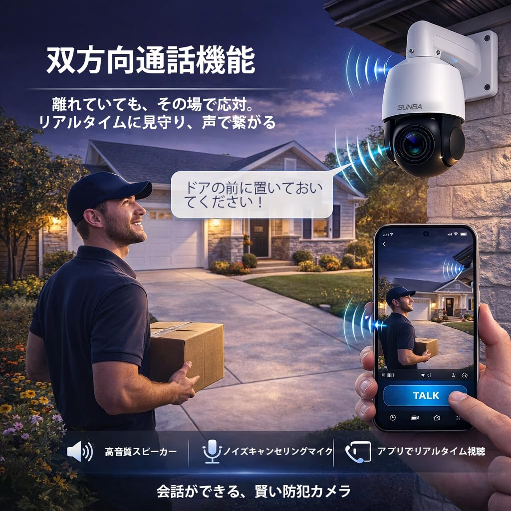 Amazon.co.jp: SUNBA 【405-D20X 4K ECO】4K・800万画素 屋外用PTZ防犯