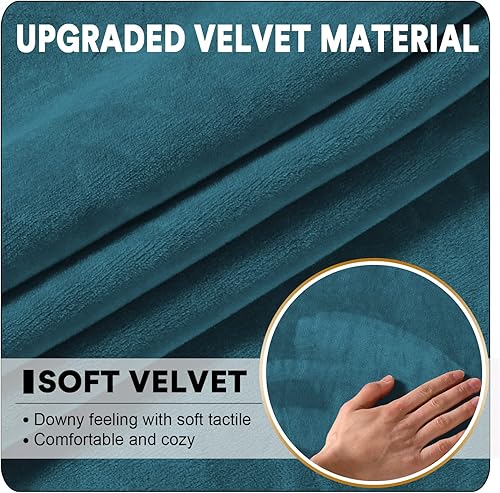 Vista 47 de OKYUK Fundas de sofá seccional en forma de L, 3 piezas, fundas de cojín para sofá seccional de terciopelo en forma de L, fundas elásticas para sofá