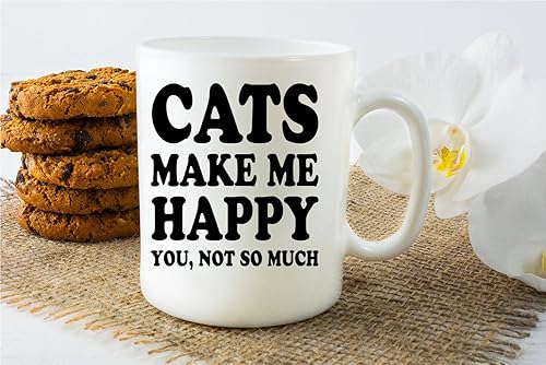 Miniatura 3 de CBTwear Cats Make Me Happy - Taza de café de 11 onzas para amantes de los gatos, una idea divertida y perfecta para el día de la madre para el