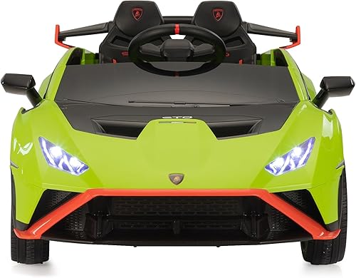 Vehículo eléctrico Lamborghini STO de 12 V con función de deriva, con suspensión de resorte, control remoto de 2.4G, USB y MP3, regalo para niños,