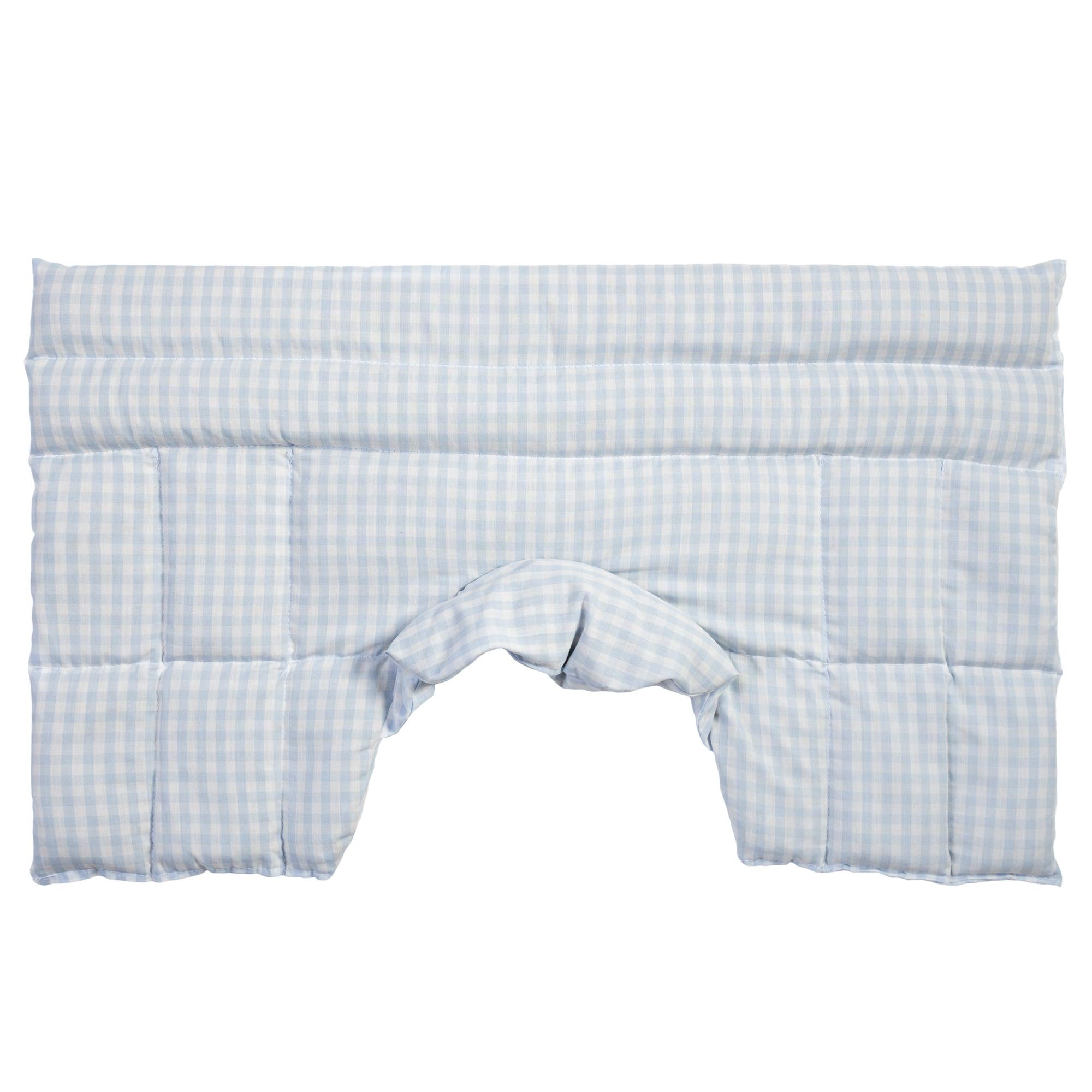 Cuscino termico cervicale XL per collo, spalle e schiena - Cuscino termico con semi di uva - blu chiaro e bianco - Cotone bio/organico