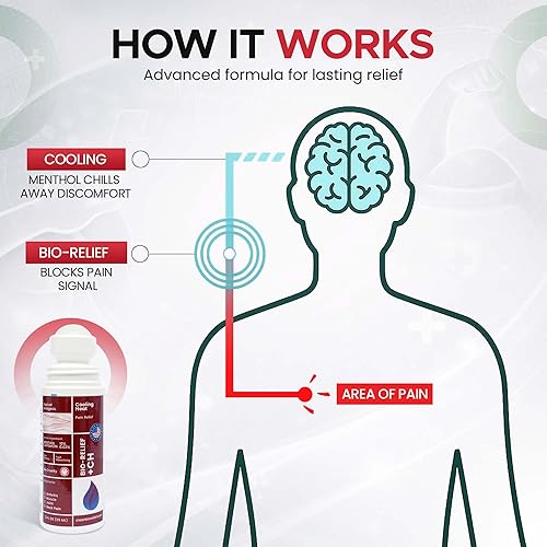 Miniatura 4 de BIO-RELIEF +CH, Rollo de alivio del dolor con 10% de mentol Altamente eficaz, fresco y tópico, alivio del dolor extra fuerte para artritis