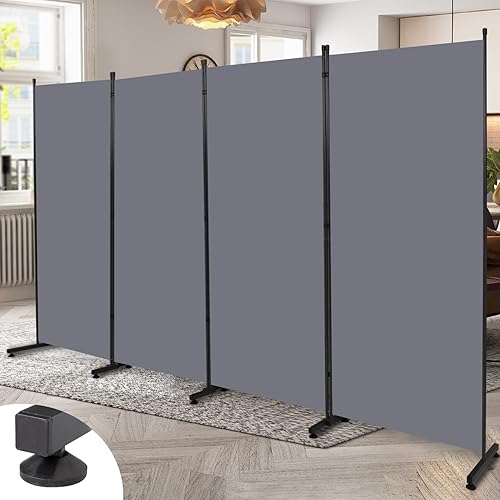 Miniatura 7 de Divisor de habitación plegable con ruedas, divisor de 6 pies de alto para separación de habitaciones, divisores y divisores móviles de habitación,