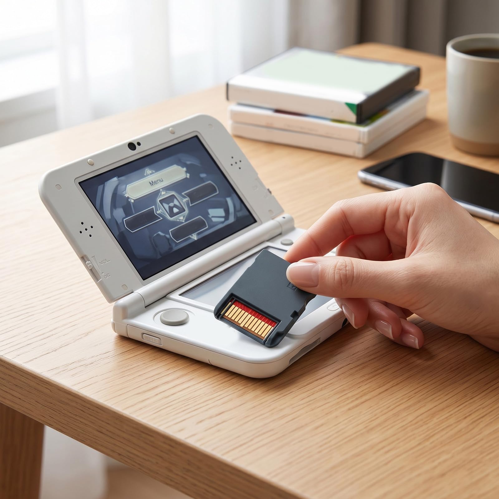 GOWENIC Scheda Flash per Videogiochi, Multifunzionale e retrò, Gestione e Backup Automatico, con Memoria Integrata da 64 GB, per Console di Gioco 2DS 3DS (BLACK)