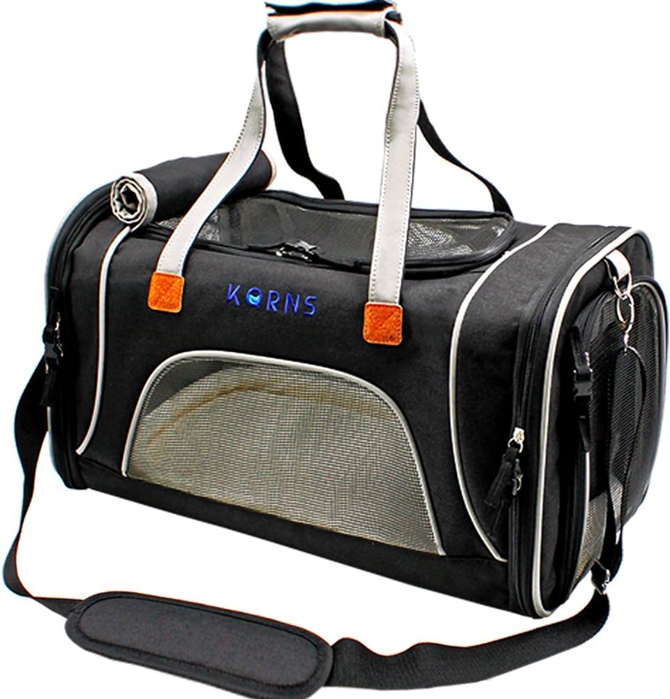 Pet Carrier for Dogs & Cats-Airline Approved Travel Pet Carrier-Soft Sided Cat Carrier Puppy Carrier with Fleece Bedding & Safety Lock -Best for Small Dog Kitten Rabbit Cat Travel Bag Fits Under Seat