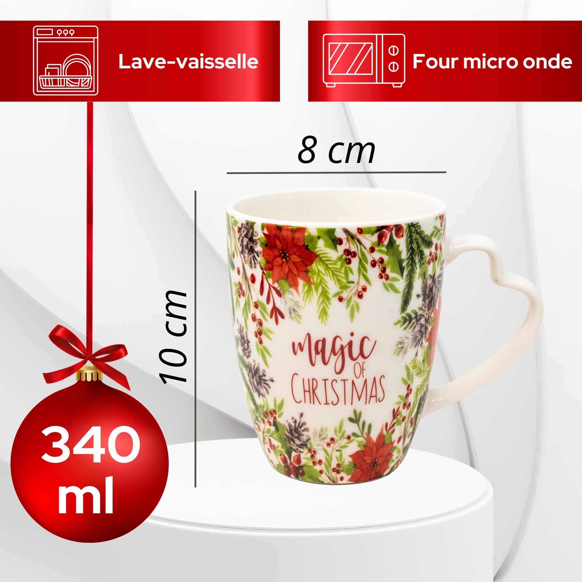 NAMAI-Ensemble de 4 Tasses de Noël-Mug-Convient au Lave-Vaisselle et au Micro-Ondes-8cmx10cm-Porcelaine-Tasses de Petit-Déjeuner Spéciales-Tasse de Noël-Tasse de Petit-Déjeuner Spéciale (3)