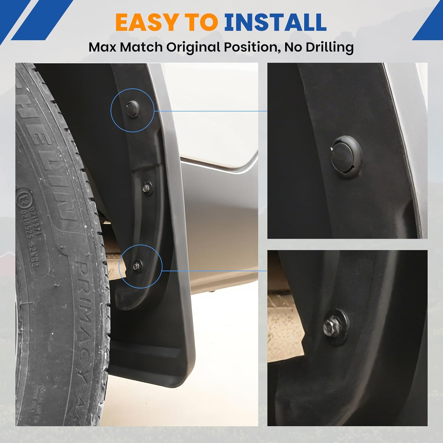 4PCS Mud Guards Splash Flaps Mudflaps Compatible with Ford Maverick 2022-2026 Pickup Truck Auto Exterior Accessories Front Rear Tire Mudguards Kit Wheel Liner Fenders