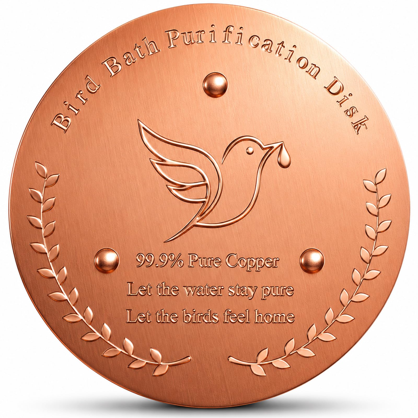 SakuPlus Bird Bath Copper Disk, 99.99% Pure Copper Plate for Bird Baths & Feeders, 1mm Thick Self-Cleaning Purification Disc Keeps Water Fresh Year Round, Bird-Friendly Outdoor Accessory