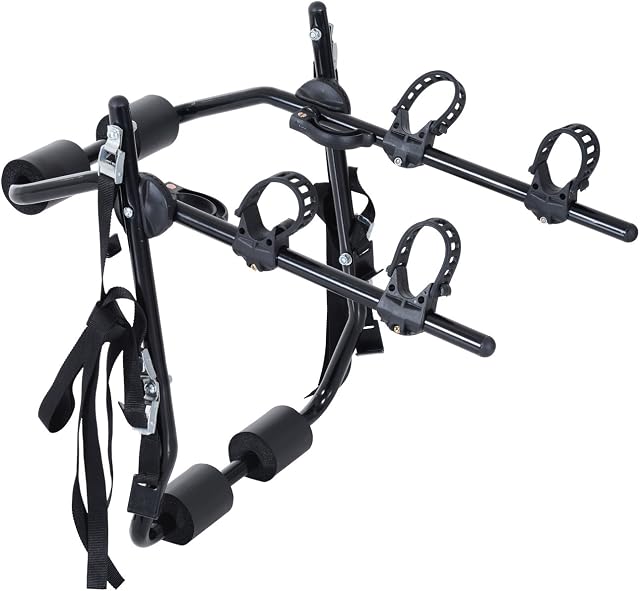 HOMCOM 2 Bike Bicycle Carrier Car Back Rack Rear Mounted Universal Travel Transit - Black