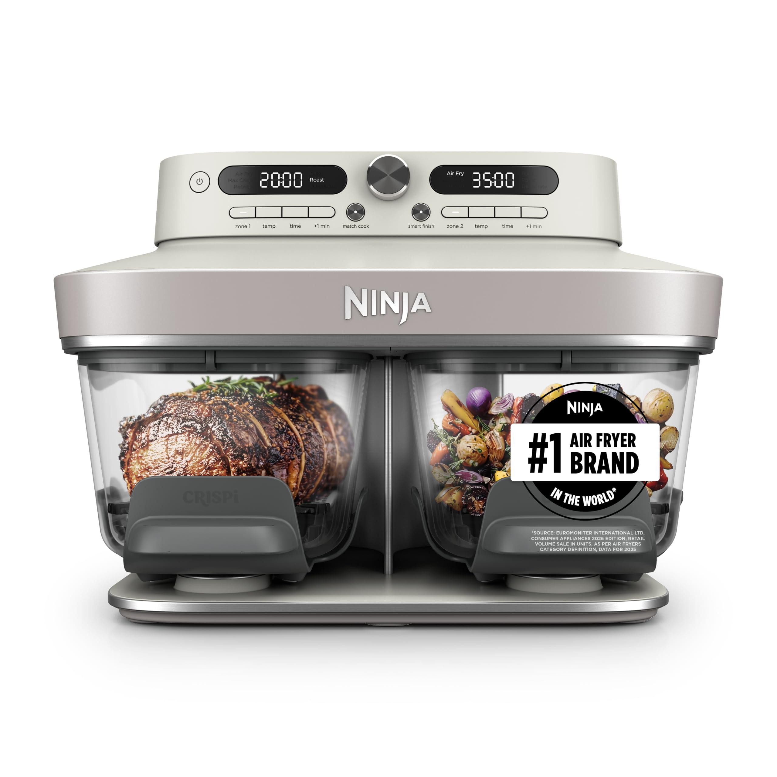 Photo 1 of Ninja Crispi DualZone Glass Countertop Air Fryer, Bone, DD101IV2