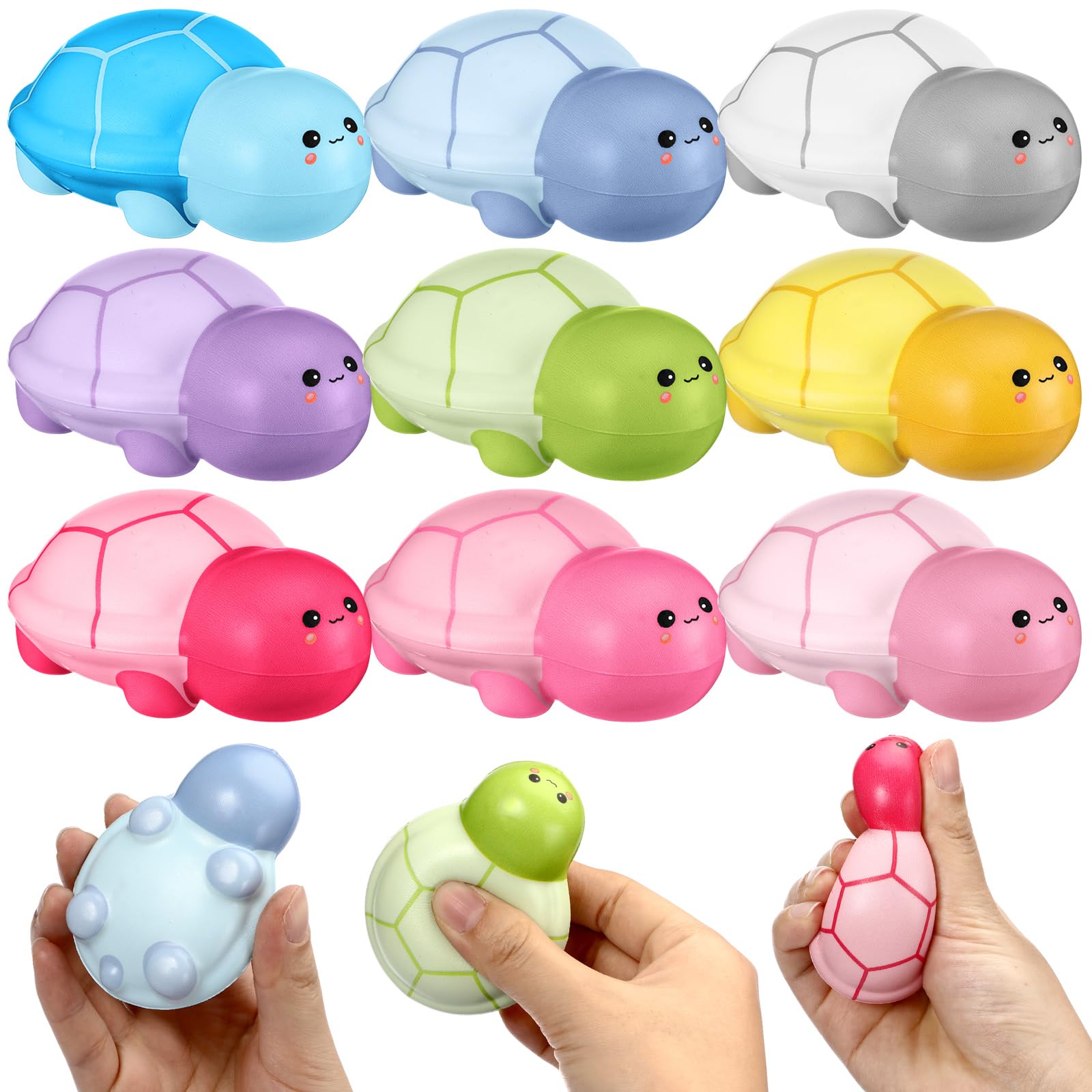 24 Pcs Hollow Valentine's Gifts Bulk Funny Turtle Stress Balls Turtle Party Favor Anxiety Squeeze Relief Motivational Appreciation Gifts for Adult