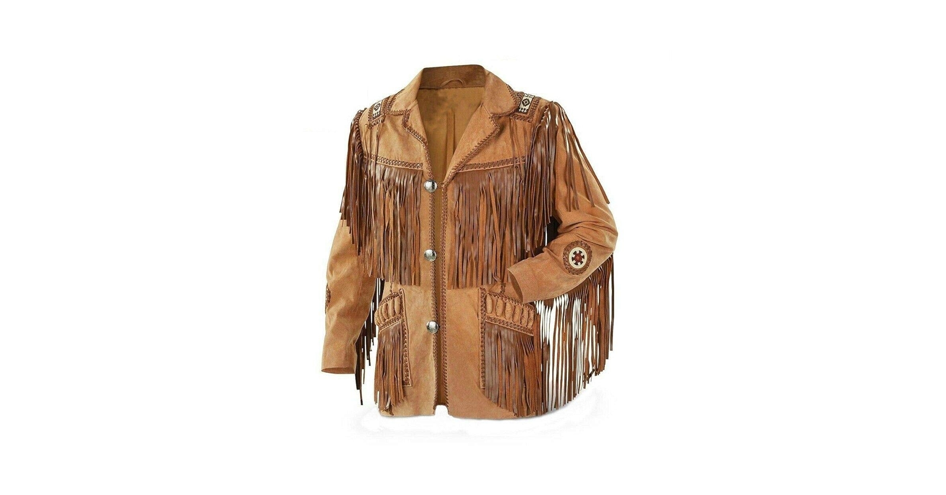 FRINGE VEST SET SUEDE JACKET ブラウンM Women's Fringe Vest 70s Hippie Faux Suede Rivets Sleeveless
