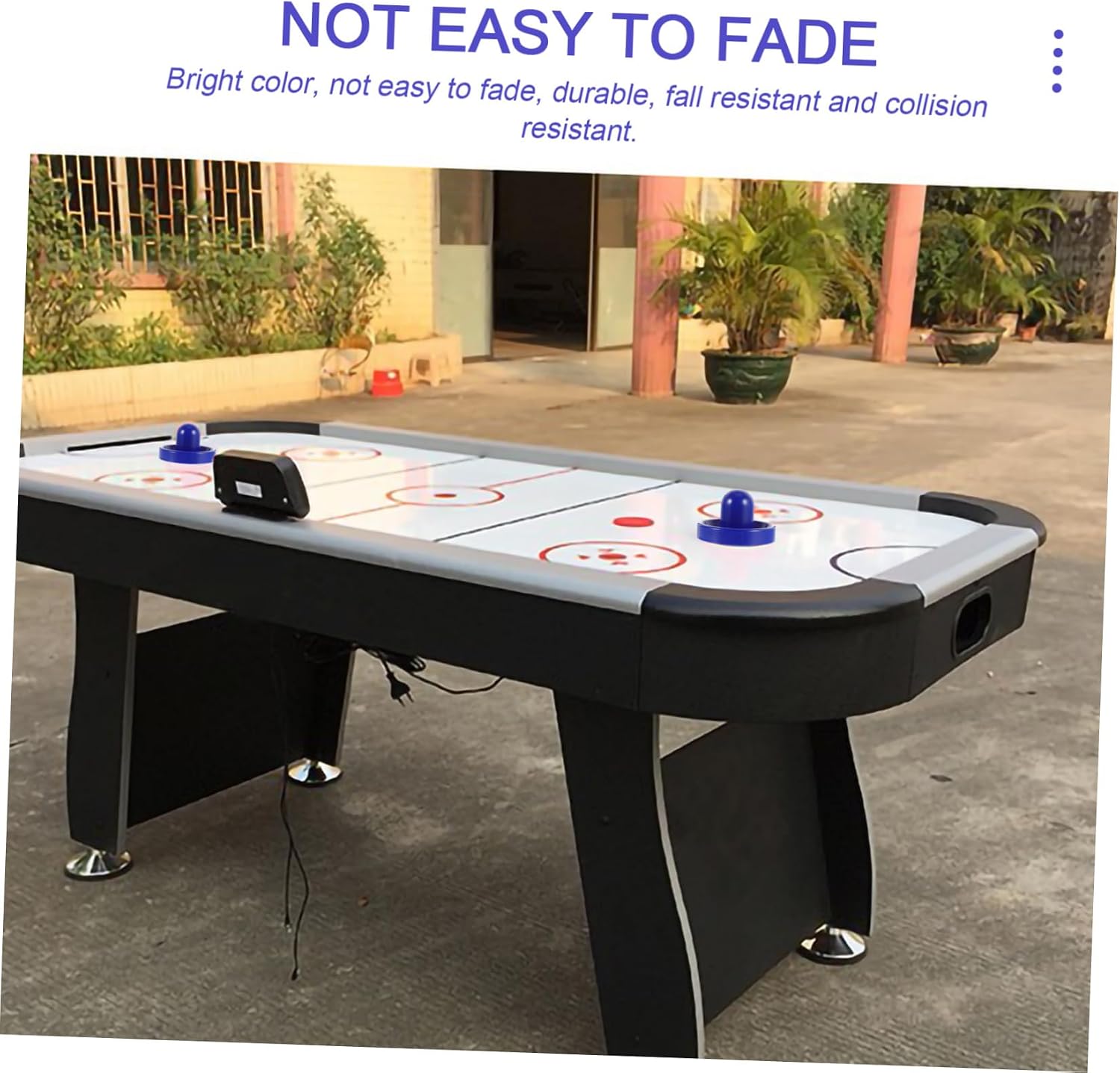 2 Sets Air Hockey Pucks and Paddles Replacement Blue Plastic Strikers with Felt Pads for Mini Hockey Table Accessories Home Arcade Game Equipment