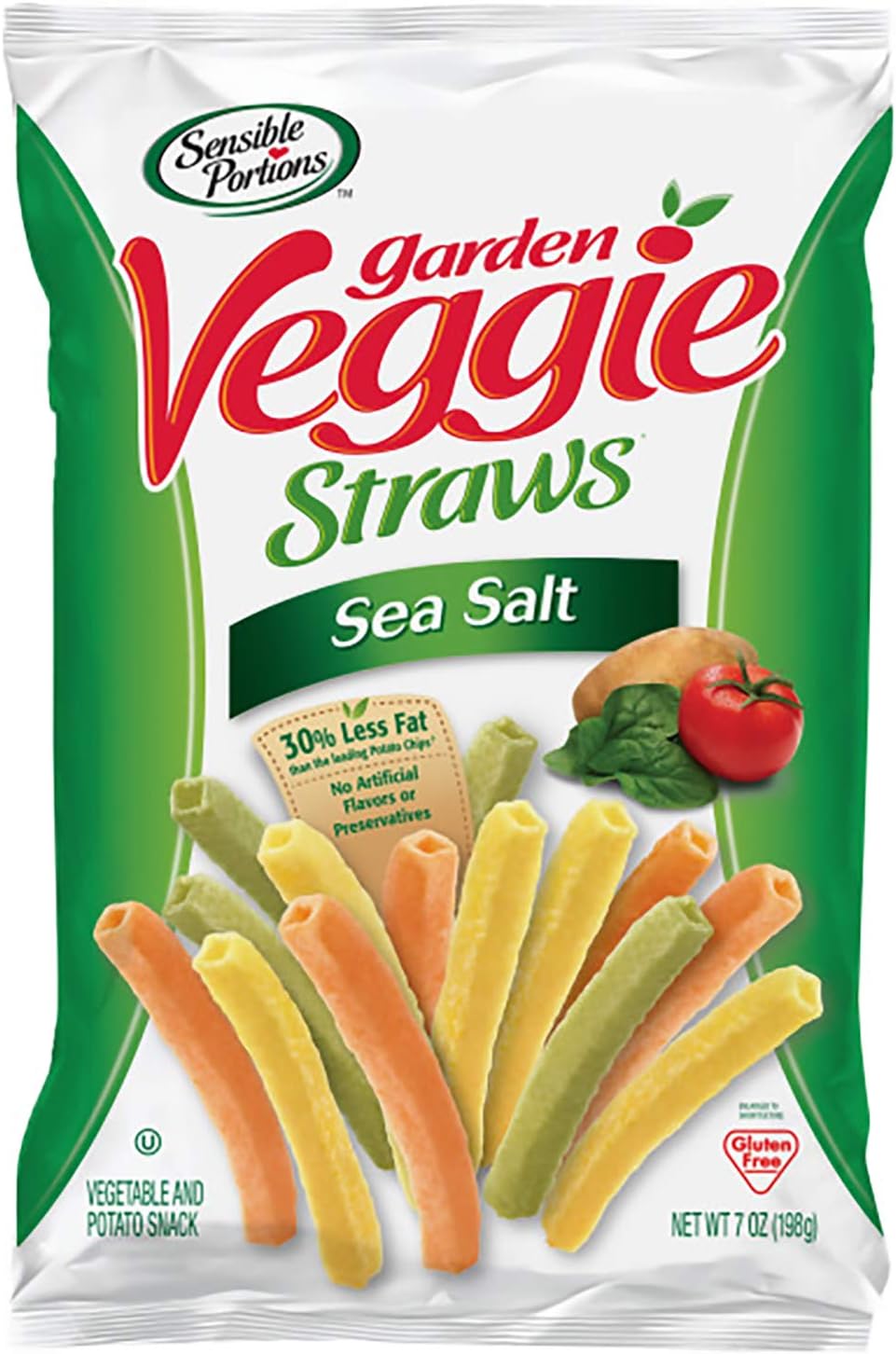 Sensible Portions Garden Veggie Straws, Sea Salt, 7 Oz (Pack of 6)