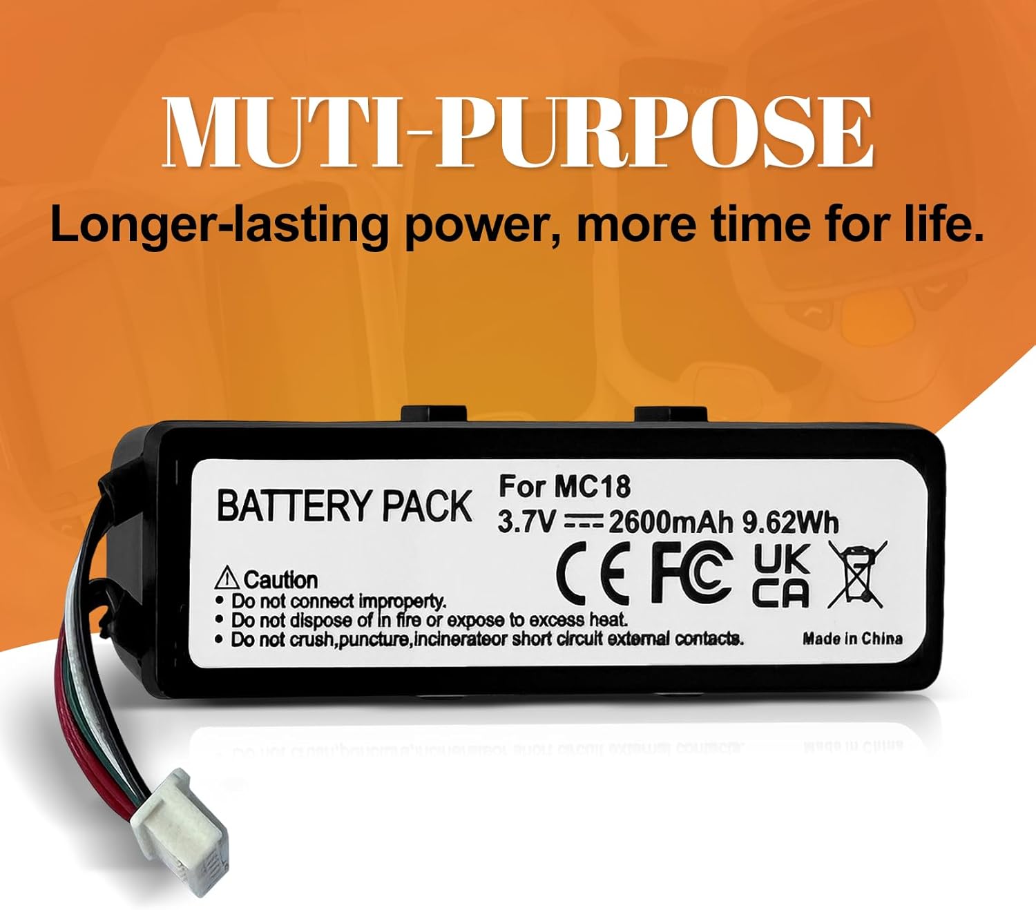 Replacement Battery for Zebra Symbol MC18 MC18N0 MC18G-00-01A BTRY-MC18-27MAG-01, Motorola MC18N0 MC18A-00-01 Mobile Scanner Computer, etc. - Image 6