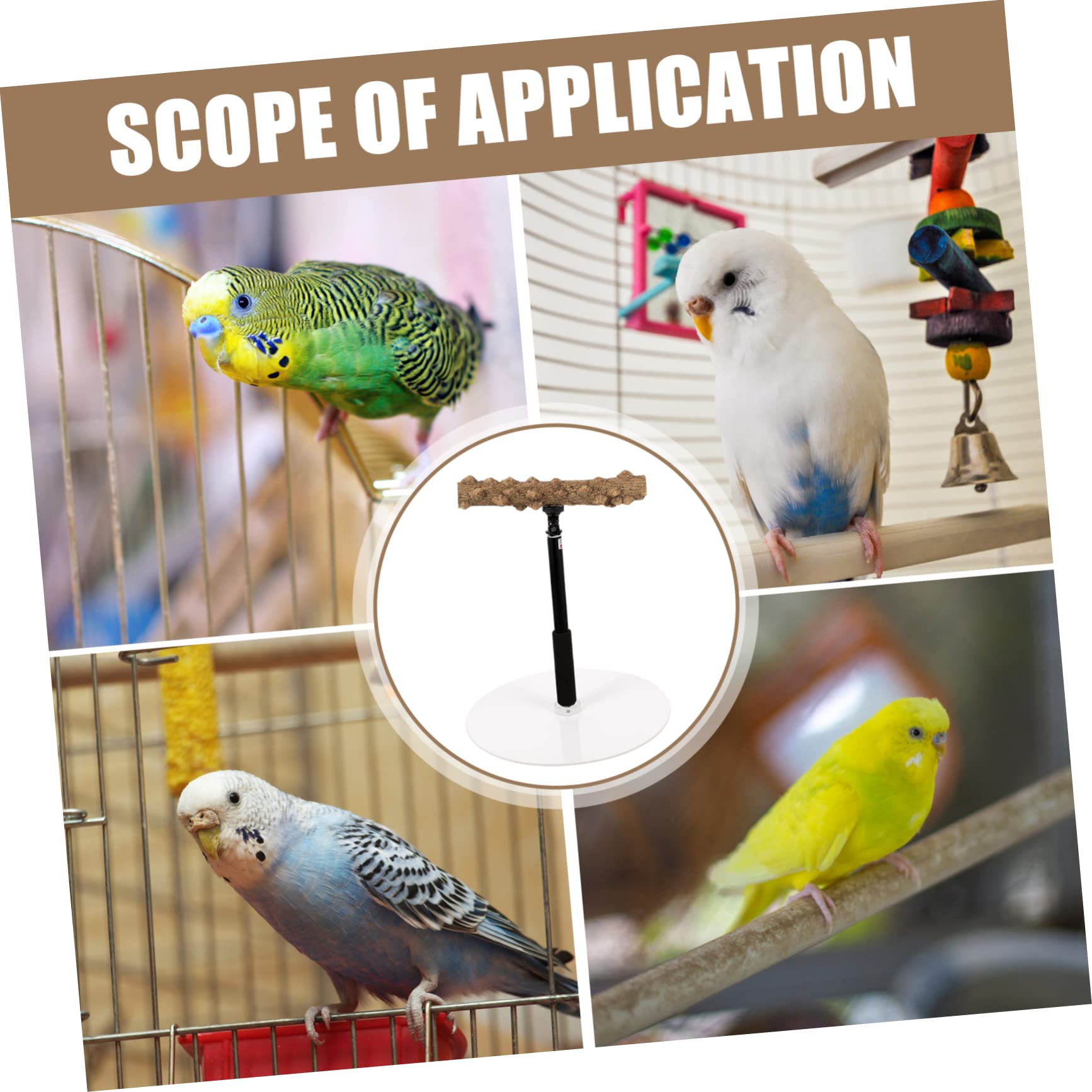 Happyyami Perca para Loros Soporte para Juegos De Pájaros Tenedor Juguete De Madera para Pájaros Accesorios para Jaulas De Periquitos Juguete para Soportes para