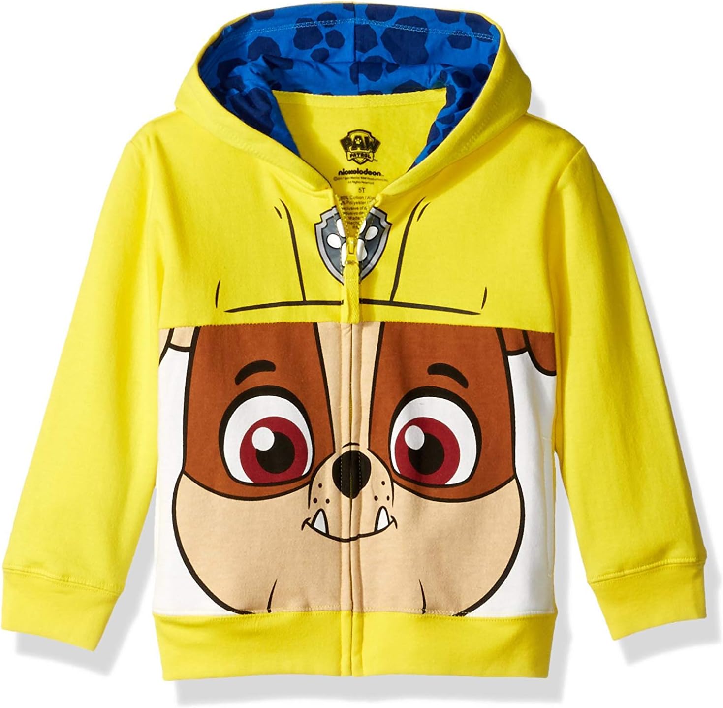 PAW Patrol Boys' Toddler Character Big Face Zip-up Hoodies