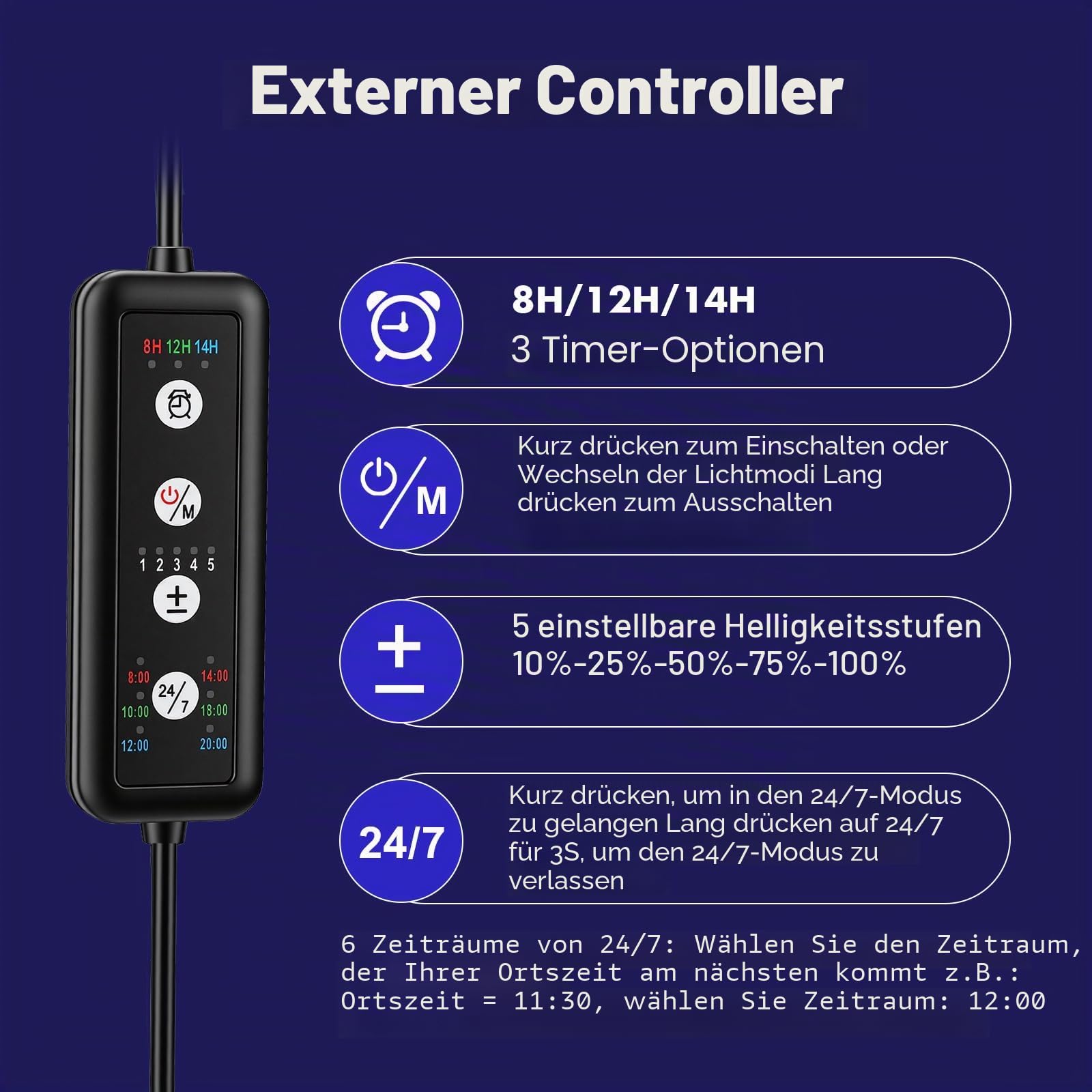 hygger Meerwasser Aquarium Beleuchtung, Clip On Meerwasser Led Beleuchtung 20W, 4 Modi, 3 Timer, um 360° verstellbarem Schwanenhals, Vollspektrum-Aquarienleuchte für Reef Coral SPS/LPS Fischaquarium