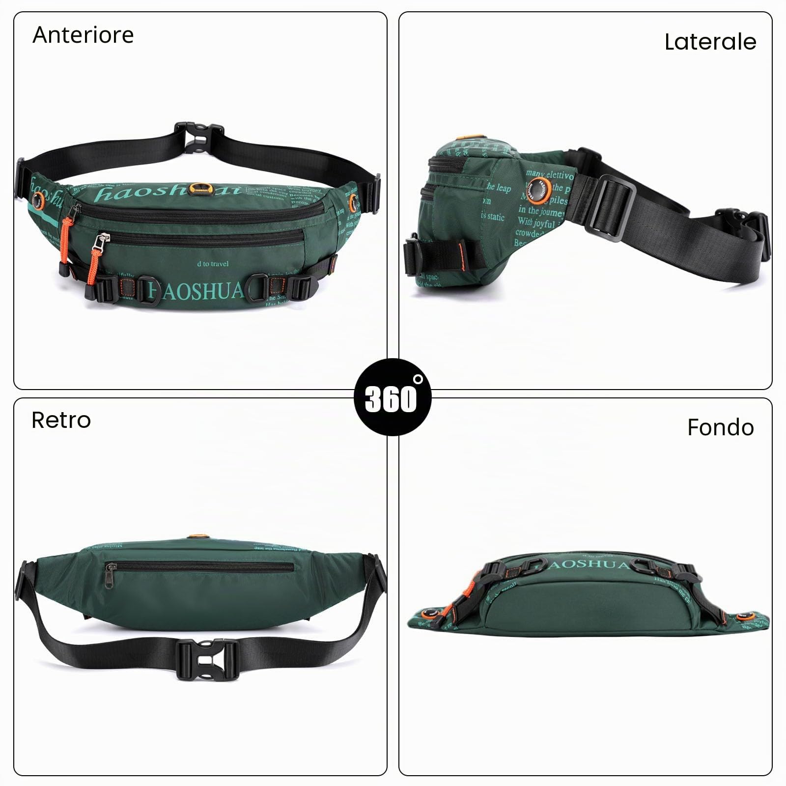 FANDARE Ultraleggero Zaino Monospalla Uomo Marsupio Borsa Monospalla Uomo Borsa a tracolla Tracolla Borsa a spalla Borsello Borse Messenger Borsa per Insegnanti Viaggio BorselliVerde scuro