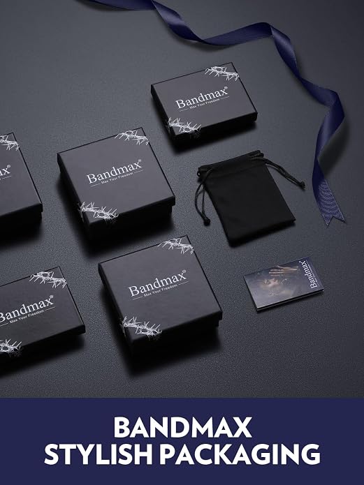 Pulsera para hombre Bandmax cuerda negra doble cerda miniatura 8