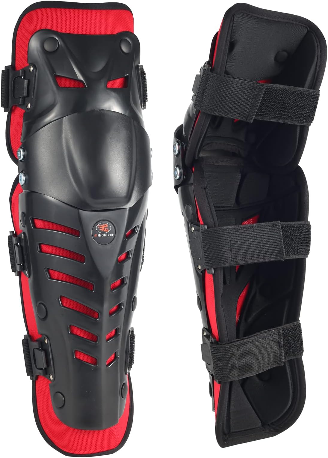 Movable Knee Shin Guard Pads 3 Sections Adjustable Breathable Knee Pads Protector Armor for Motorcycle Cycling Racing Long Leg Sleeve Gear Crashproof 1 Pair